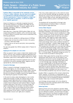 Public Sewers &ndash; Adoption of a Public Sewer (Sec