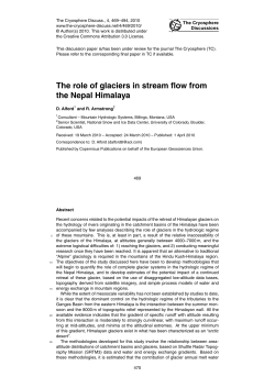 The role of glaciers in stream flow from the Nepal Himalaya