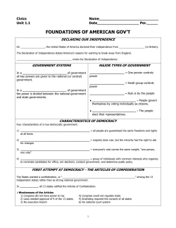 foundations of american gov`t