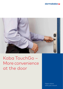 Kaba TouchGo &ndash; More convenience at the door