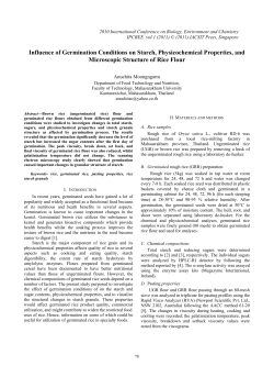 Influence of Germination Conditions on Starch