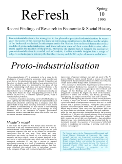 Proto-industrialisation - Economic History Society
