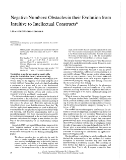 Negative Numbers: Obstacles in their Evolution from Intuitive to