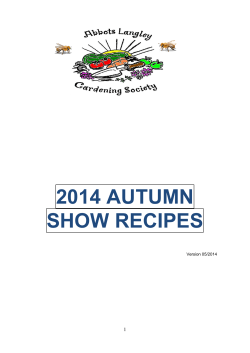 2014 AUTUMN SHOW RECIPES