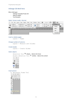 InDesign CS5 Brief Intro