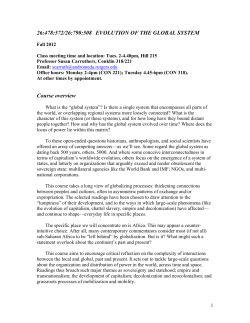 The Evolution of the Global System