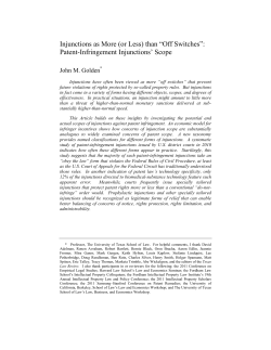 Injunctions as More (or Less) than &ldquo;Off Switches&rdquo;: Patent