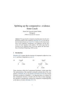 Splitting up the comparative: evidence from Czech