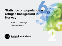 Statistics on population with refugee background in Norway