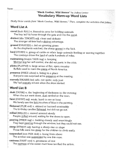 18 Unit 6 Black Cowboy White Horses