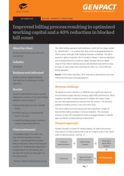 Improving the billing process resulted in optimized