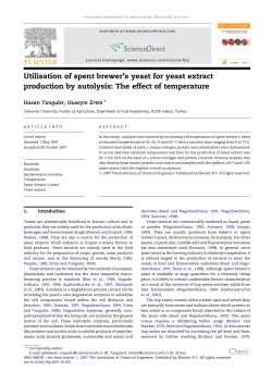 Utilisation of spent brewer`s yeast for yeast extract production by