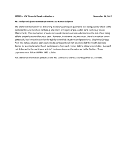 Participants Study Payments Memorandum