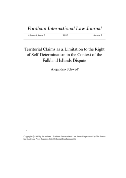 Territorial Claims as a Limitation to the Right of Self
