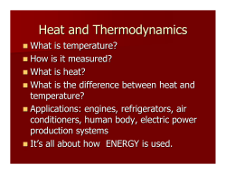 Lecture 17 (10/4/04) Thermodynamics