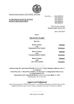 lachaux_v_aol_ jmt_fnl_300715 - Courts and Tribunals Judiciary