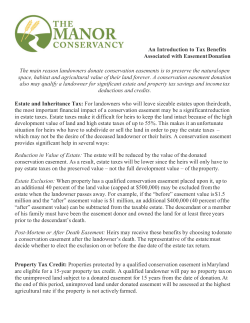 An Introduction to Tax Benefits Associated with Easement Donation