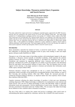 subject knowledge, thesaurus-assisted query