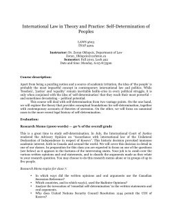 International Law in Theory and Practice: Self