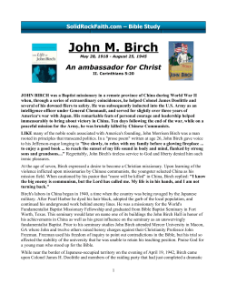 John M. Birch - SolidRockFaith.com