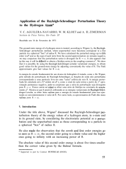 Application of the Rayleigh-Schrodinger Perturbation Theory to the