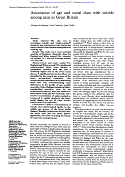Association of age and social class with suicide