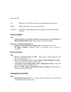 March 20, 2003 TO - Rhode Island Board of Governors for Higher