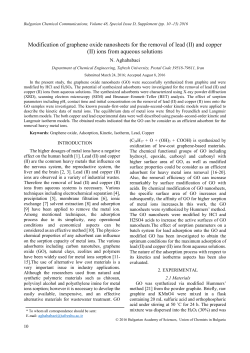 Modification of graphene oxide nanosheets for the removal of lead