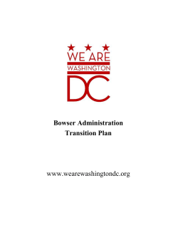 Bowser Administration Transition Plan