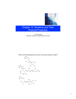 Chapter 12: Solutions and Their Physical