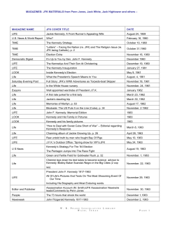 MAGAZINES: JFK MATERIALS &ndash; CHRONOLOGICALLY LISTED