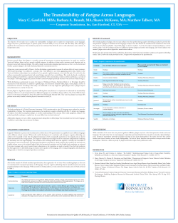 The Translatability of Fatigue Across Languages
