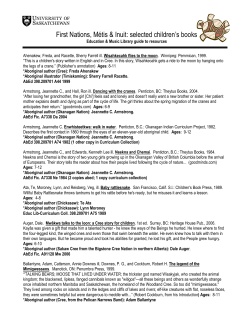 Multicultural Children`s Books - University of Saskatchewan Library