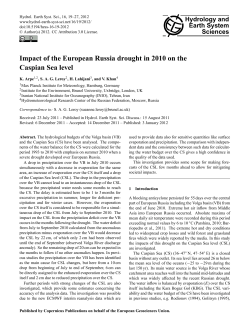 Impact of the European Russia drought in 2010 on the Caspian Sea