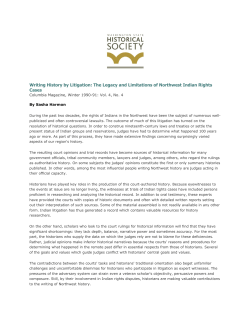 Writing History by Litigation: The Legacy and Limitations of