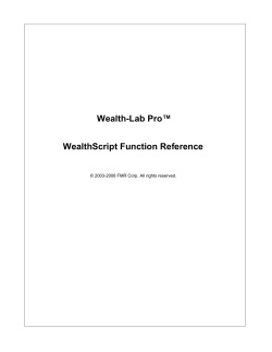 WealthScript Function Reference Wealth-Lab Pro - Trading