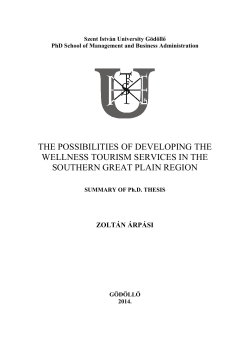 the possibilities of developing the wellness tourism services