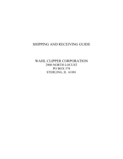 shipping and receiving guide wahl clipper corporation