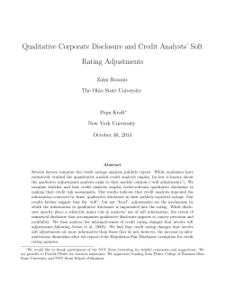 Qualitative Corporate Disclosure and Credit Analysts` Soft Rating