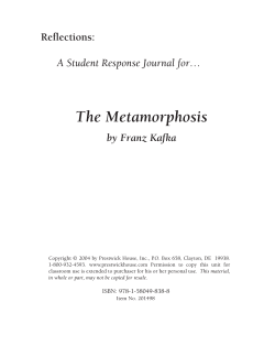 The Metamorphosis - Response Journal Sample PDF