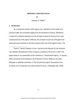 Ratification: Useful But Uneven - Duke Law Scholarship Repository