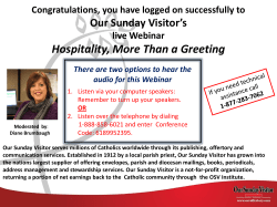 Handout - Hospitality More Than a Greeting