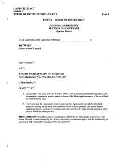 LAND TITLE ACT FORMC TERMS OF INSTRUEMENT