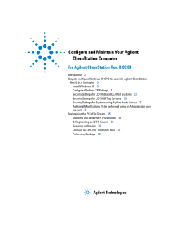Configure and Maintain Your Agilent ChemStation Computer for
