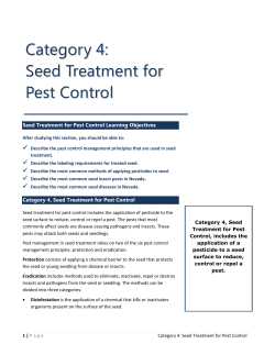 Category 4: Seed Treatment for Pest Control