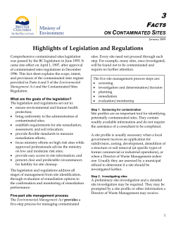 3: Highlights of Legislation and Regulations