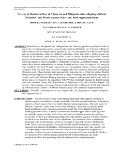 Toxicity of fluoride in liver of - International Journal of Advancements