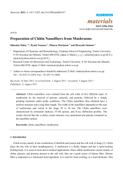 Preparation of Chitin Nanofibers from Mushrooms
