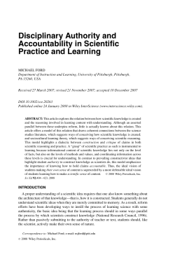 Disciplinary authority and accountability in scientific practice and