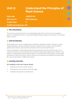 Unit 2: Understand the Principles of Plant Science